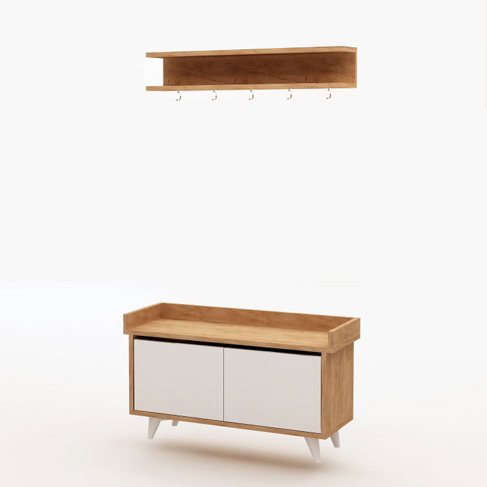 Hanah Home Recibidor Arasso Roble y Blanco